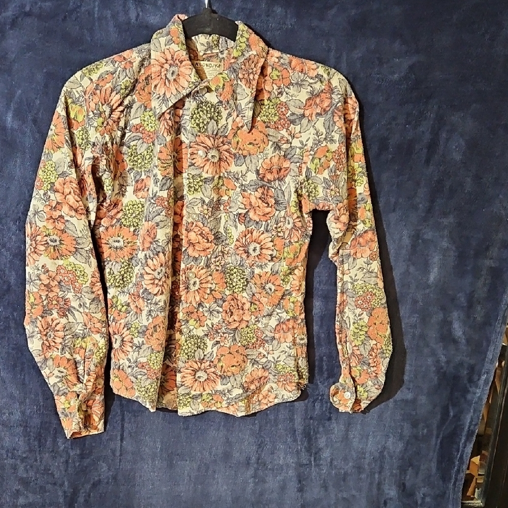Vintage Floral Long Sleeve Flannel Shirt